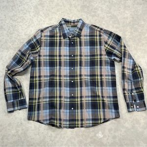 PrAna Multicolor Plaid Long Sleeve Casual Pearl Snap Button Down Shirt Size M